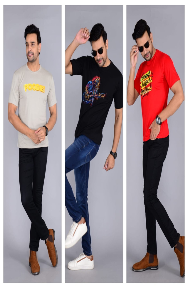 Cotton Round Neck T-Shirt combo