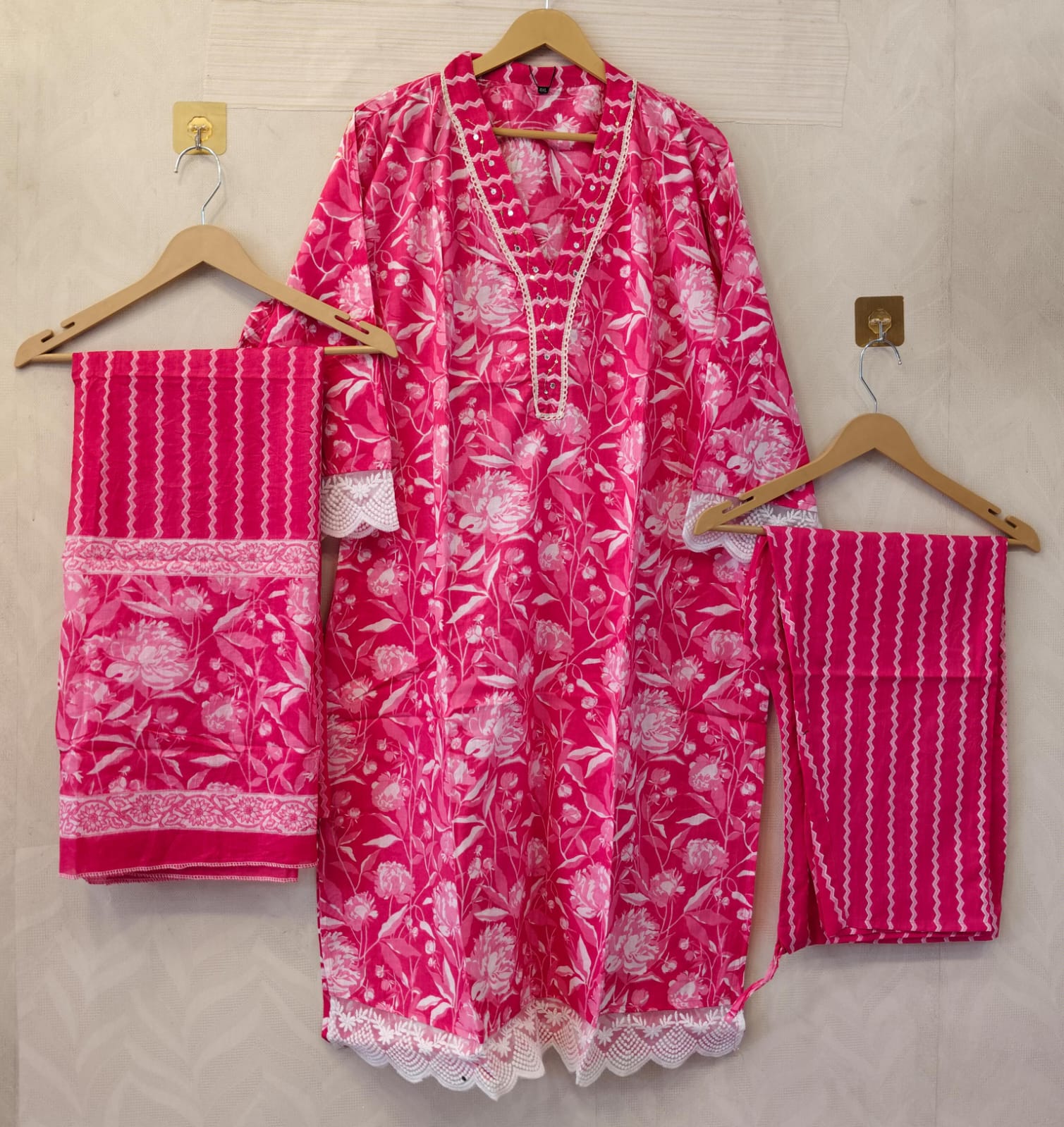 Pink Straight Suit Set