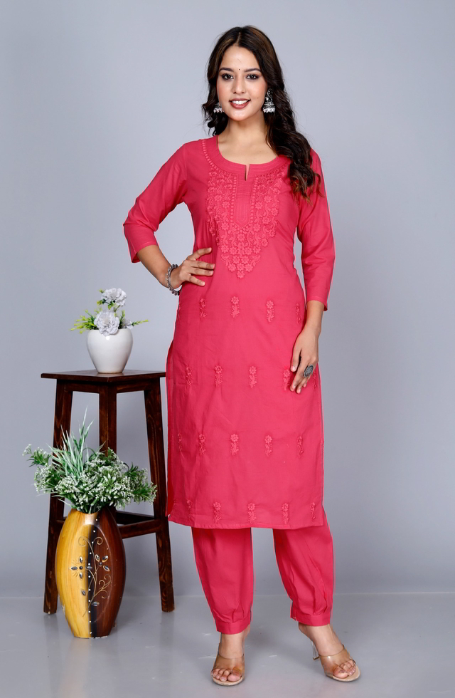 Chikankari Gaajri Kurti For Women