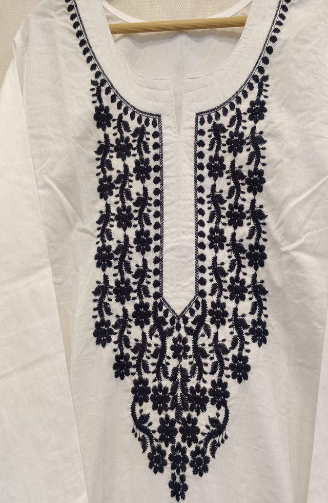 White Chikankari Kurti For Women