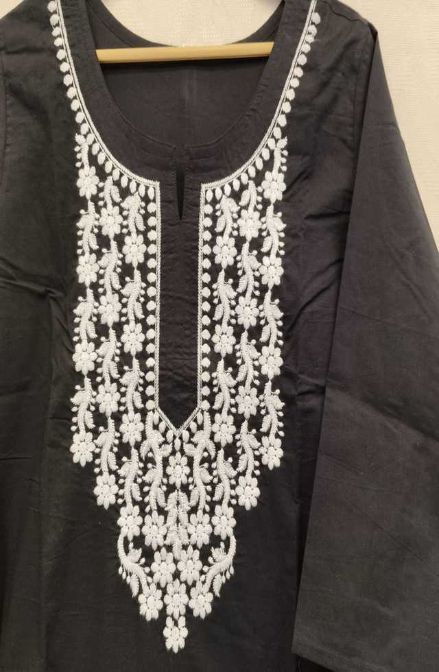 Black Chikankari Kurti For Women