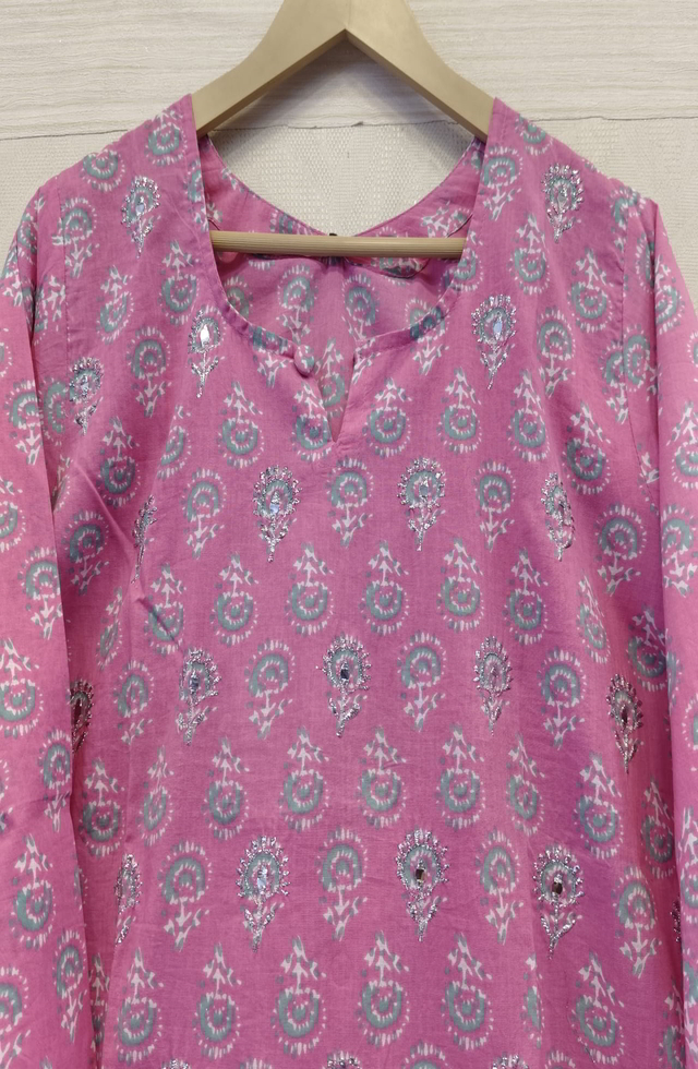 Pink Long Kurti For Women