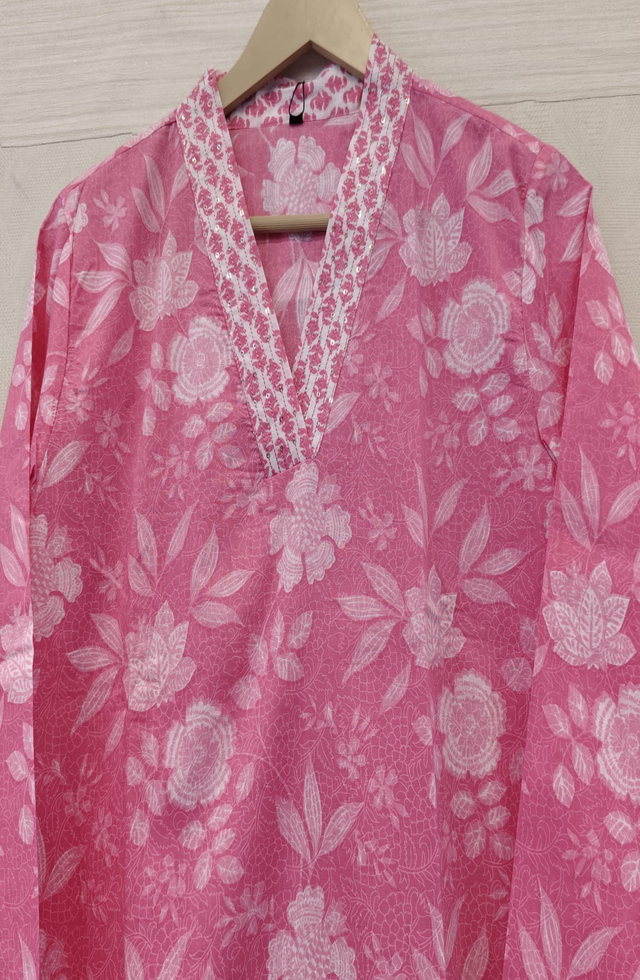 Baby Pink Long Kurti