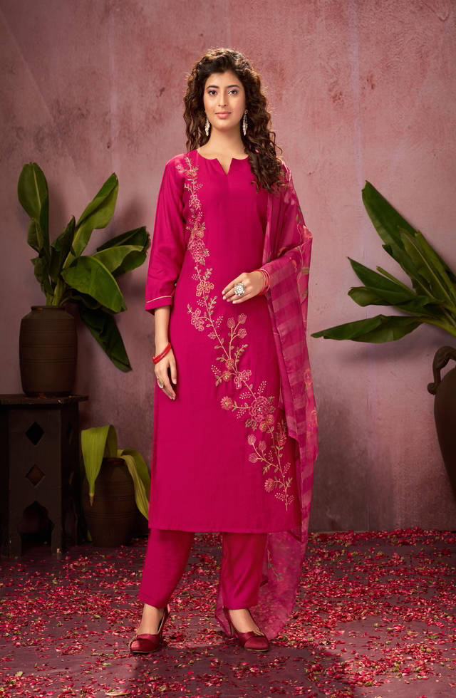 Women  Hot Pink Suit Set