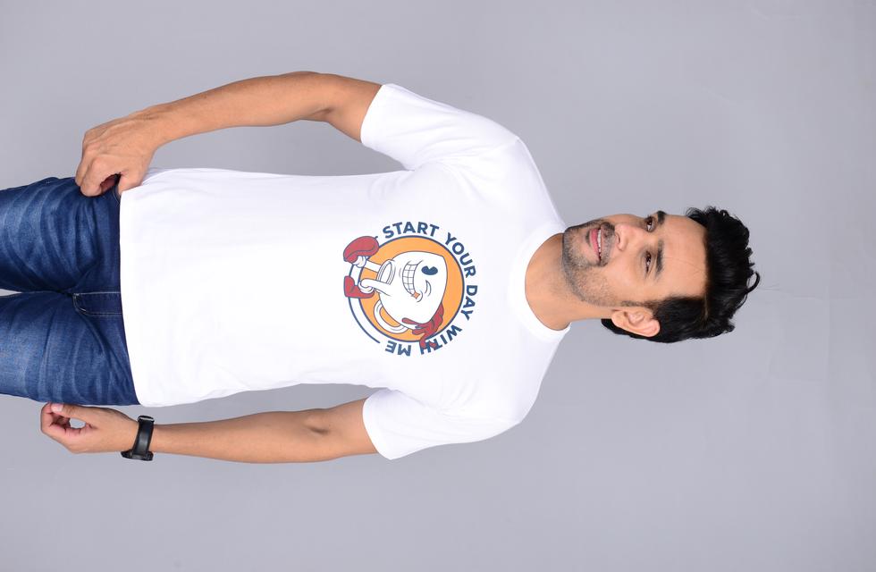 Pure Cotton Printed Casual Wear T-Shirt For Men