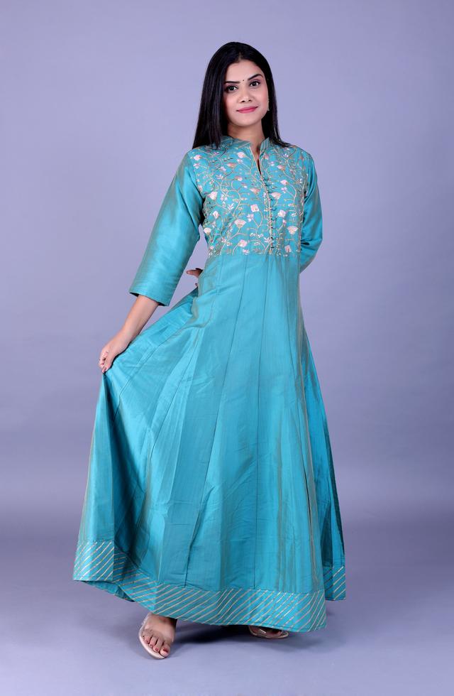 Classic Chanderi Long Dress