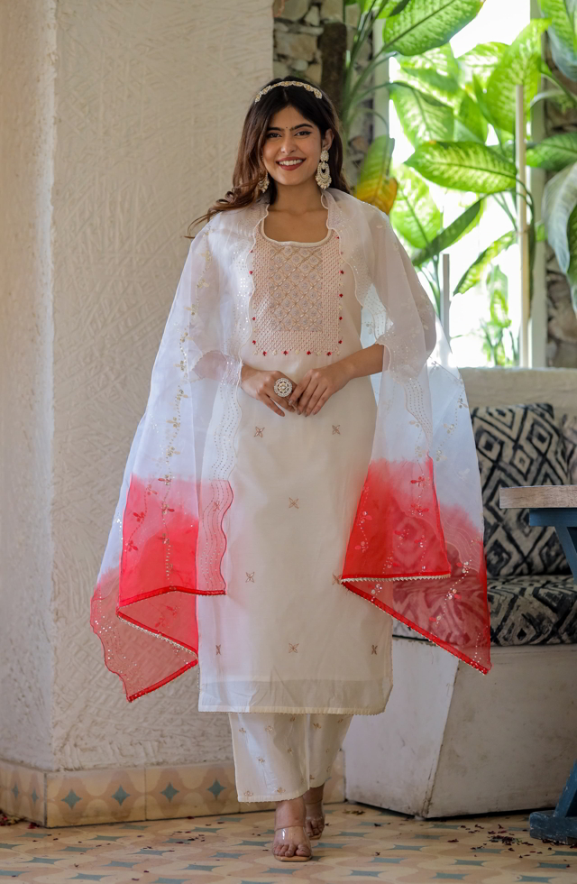 Beautiful Chanderi Silk Straight Suit For Women