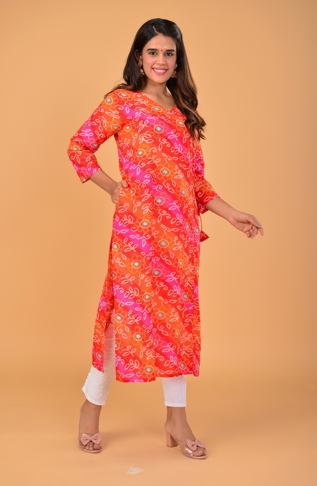 Stylish Bandhej Kurti