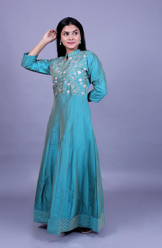 Classic Chanderi Long Dress