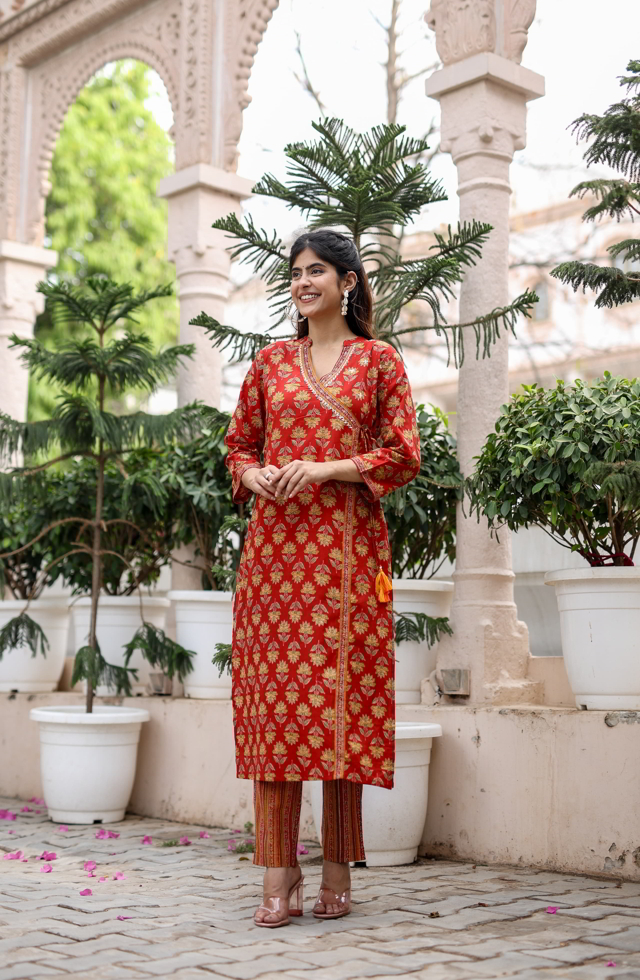Pretty Angrakha Suit Set For Women In Maroon