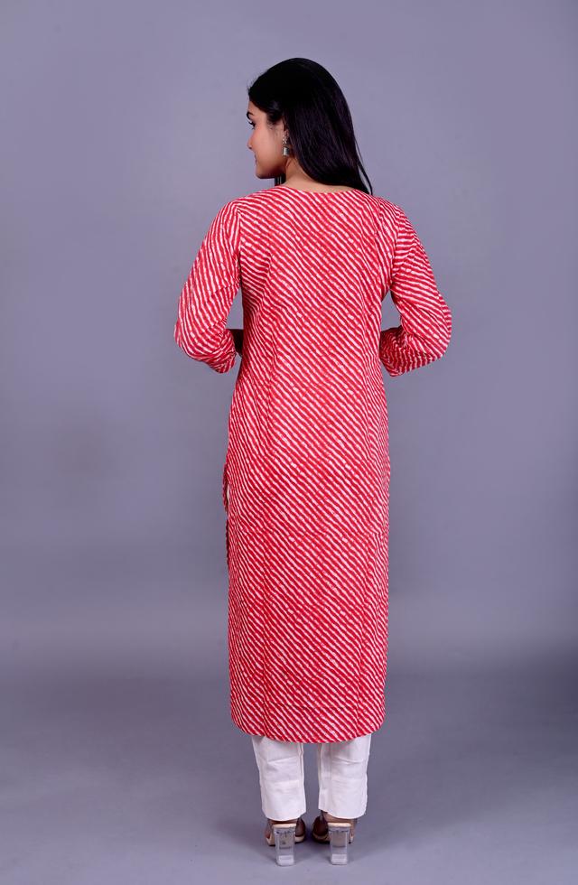 pPrinted Kurti In Red
